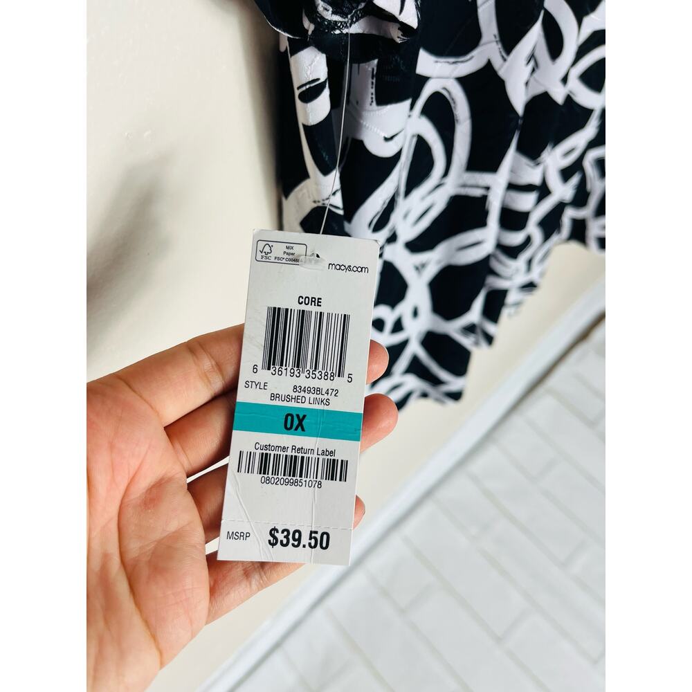 NWT JM Collection brushed links printed blouse size 0x - Picture 7 of 7